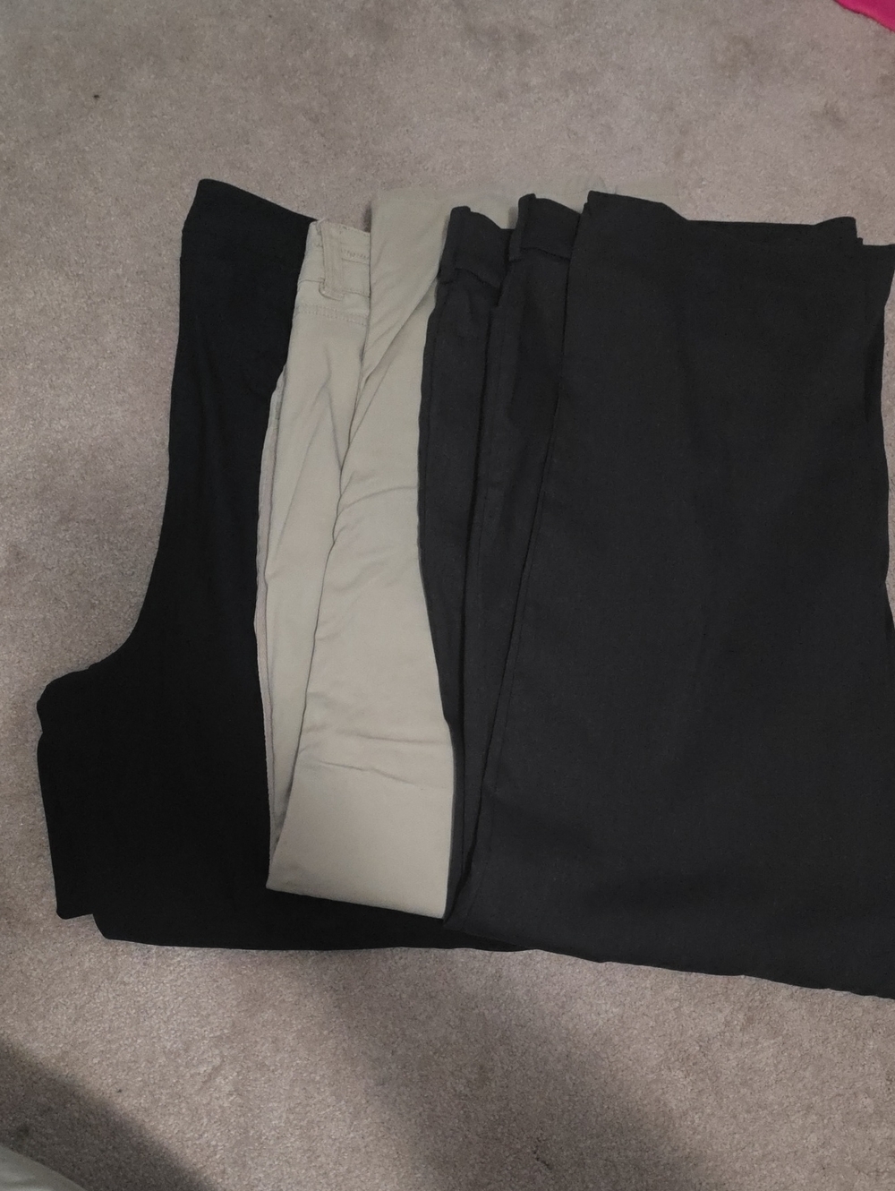 Bundle Of 3 Pair Black and Khaki Pants - Versatile Work & Casual Trousers